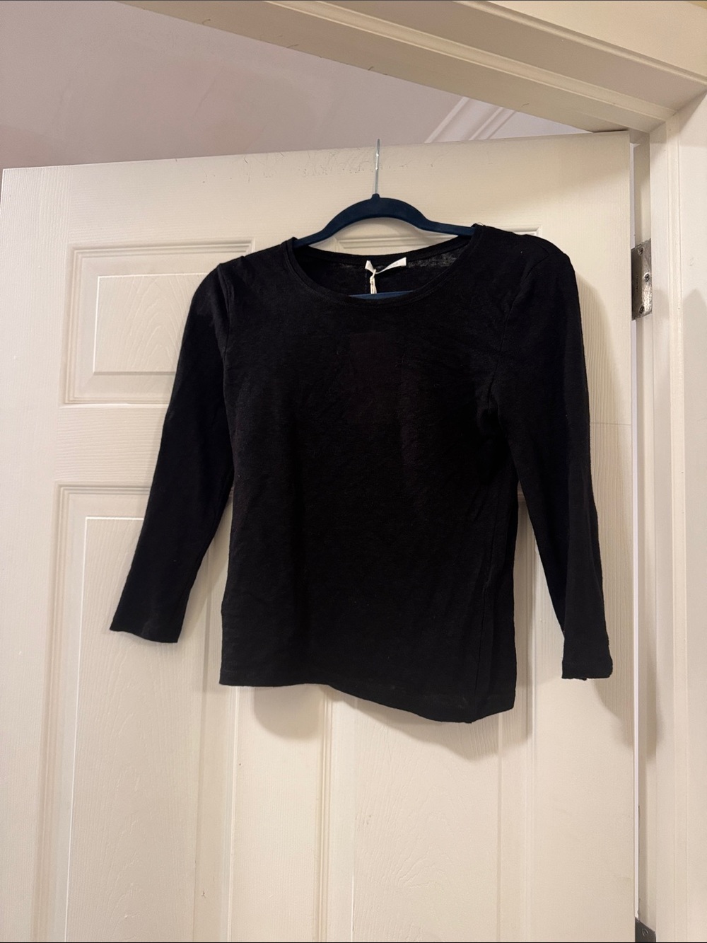 Zara Black Long Sleeve Crewneck Top
